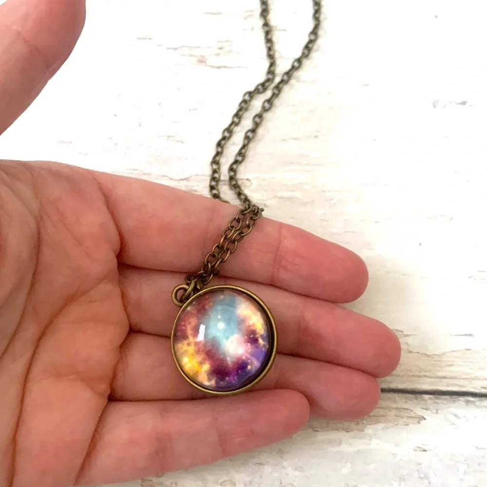 Urban Outfitters Galaxy Globe Sphere Gold Chain Necklace NEW with Tags NWT